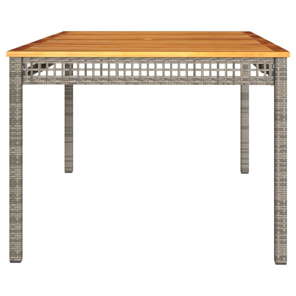Gartentisch Geler Grau 180x90x75cm (Polyrattan und Akazienholz)