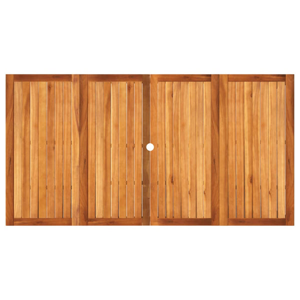 Gartentisch Geler Grau 180x90x75cm (Polyrattan und Akazienholz)