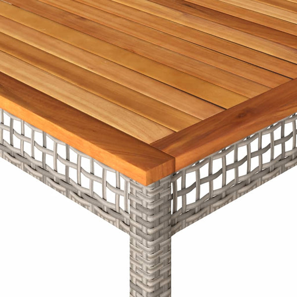 Gartentisch Geler Grau 180x90x75cm (Polyrattan und Akazienholz)