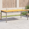 Gartentisch Geler Grau 180x90x75cm (Polyrattan und Akazienholz)