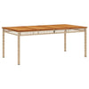 Beiger Gartentisch Geler 180x90x75cm (Polyrattan und Akazienholz)