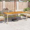 Beiger Gartentisch Geler 180x90x75cm (Polyrattan und Akazienholz)