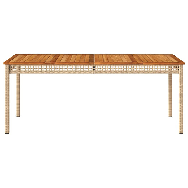 Beiger Gartentisch Geler 180x90x75cm (Polyrattan und Akazienholz)