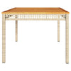 Beiger Gartentisch Geler 180x90x75cm (Polyrattan und Akazienholz)