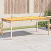Beiger Gartentisch Geler 180x90x75cm (Polyrattan und Akazienholz)