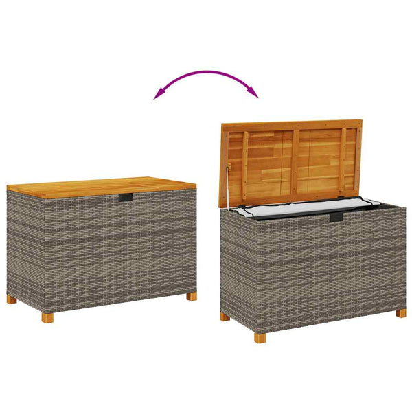 Gartentruhe Osinela 110x55x63cm Grau (Polyrattan)