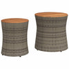 Graue Beistelltische Hilte (2 Stück Tischplatte Holz Polyrattan)