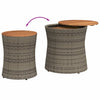 Graue Beistelltische Hilte (2 Stück Tischplatte Holz Polyrattan)
