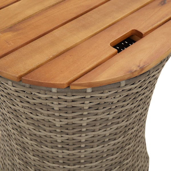 Graue Beistelltische Hilte (2 Stück Tischplatte Holz Polyrattan)