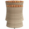 Hilte beige Beistelltische (2 Stück Polyrattan-Tischplatte Holz)