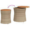 Hilte beige Beistelltische (2 Stück Polyrattan-Tischplatte Holz)