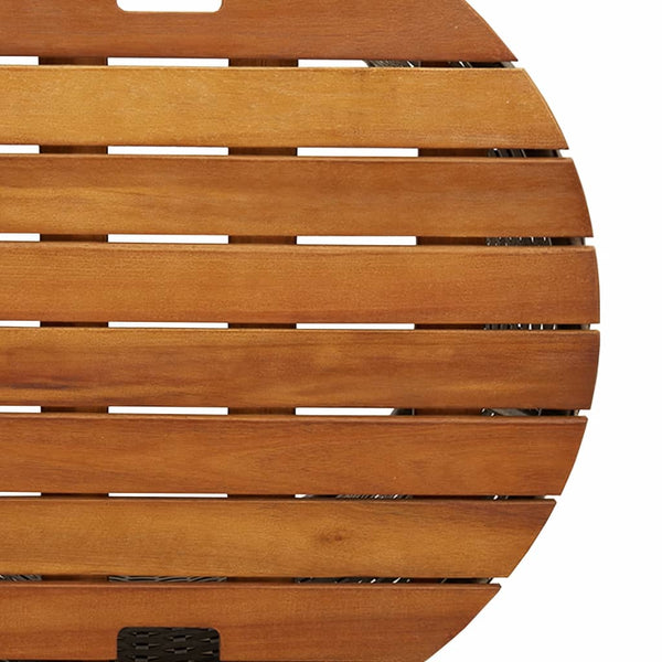 Hilte beige Beistelltische (2 Stück Polyrattan-Tischplatte Holz)
