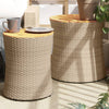 Hilte beige Beistelltische (2 Stück Polyrattan-Tischplatte Holz)