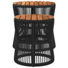 Schwarzer Hilte Beistelltisch (2-teilige Holzplatte Polyrattan)