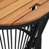 Schwarzer Hilte Beistelltisch (2-teilige Holzplatte Polyrattan)