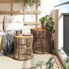 Beige Hilte Beistelltische (2er Set Holztischplatte Polyrattan)