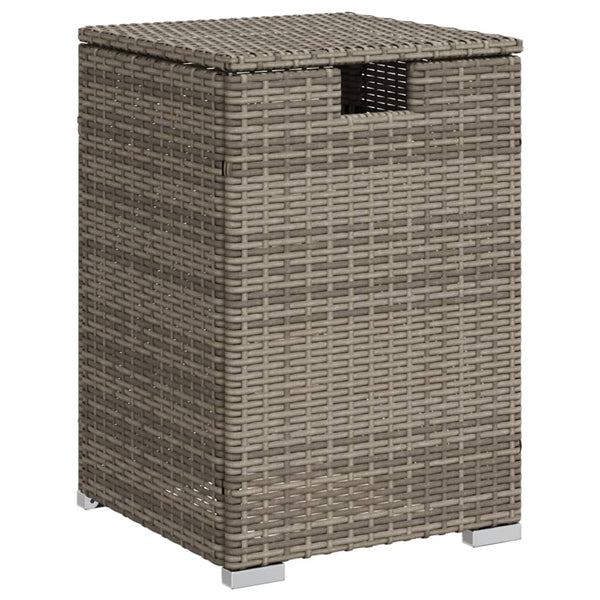 Grauer Propangasflaschen-Abdecktisch Brumhilda 40x40x60cm (Polyrattan)
