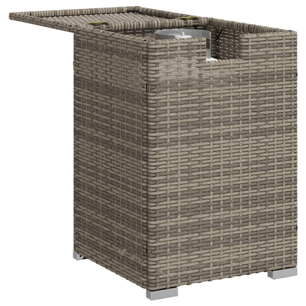 Grauer Propangasflaschen-Abdecktisch Brumhilda 40x40x60cm (Polyrattan)