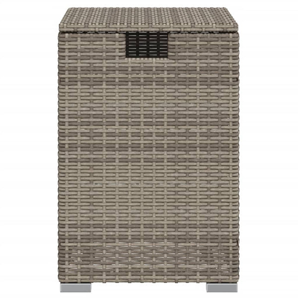 Grauer Propangasflaschen-Abdecktisch Brumhilda 40x40x60cm (Polyrattan)