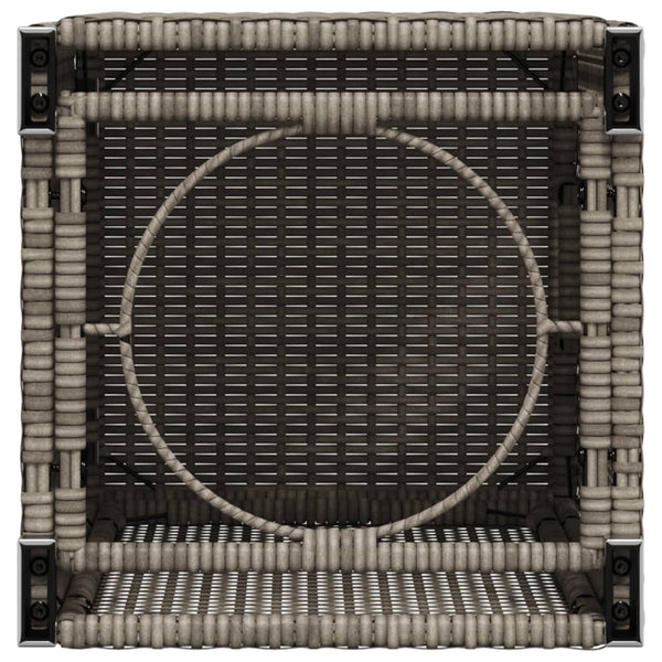 Grauer Propangasflaschen-Abdecktisch Brumhilda 40x40x60cm (Polyrattan)