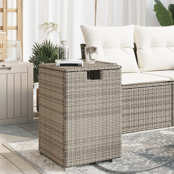 Grauer Propangasflaschen-Abdecktisch Brumhilda 40x40x60cm (Polyrattan)