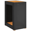 Schwarzer Gartenseitentisch Serafetin 60x40x75cm (Polyrattan mit Holzplatte)