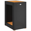 Schwarzer Gartenseitentisch Serafetin 60x40x75cm (Polyrattan mit Holzplatte)