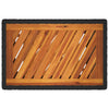Schwarzer Gartenseitentisch Serafetin 60x40x75cm (Polyrattan mit Holzplatte)
