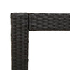 Schwarzer Gartenseitentisch Serafetin 60x40x75cm (Polyrattan mit Holzplatte)