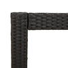 Schwarzer Gartentisch Serafetin 100x40x75cm (Polyrattan mit Holzplatte)