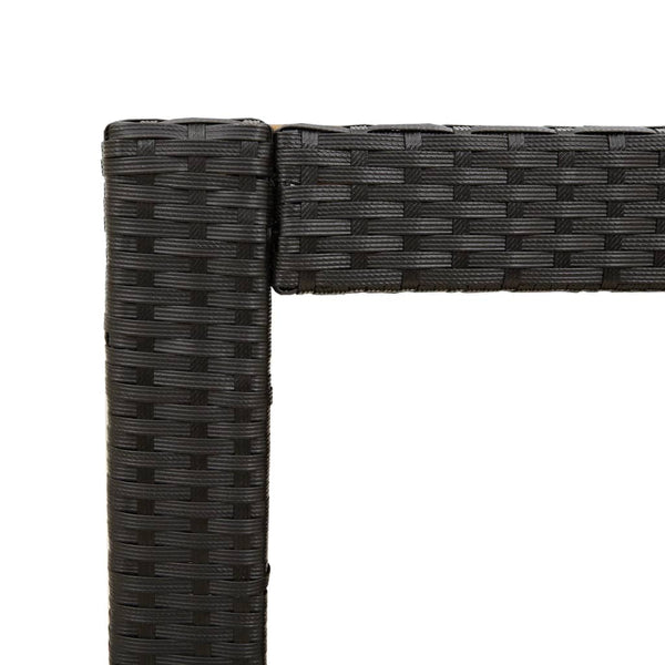 Schwarzer Gartentisch Serafetin 100x40x75cm (Polyrattan mit Holzplatte)