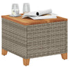 Grauer Gartentisch Carabus 45x45x37cm (Polyrattan und Akazienholz)