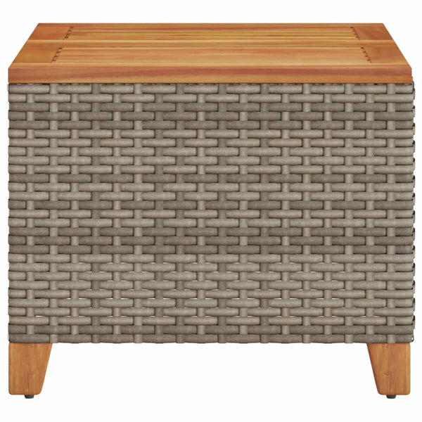Grauer Gartentisch Carabus 45x45x37cm (Polyrattan und Akazienholz)