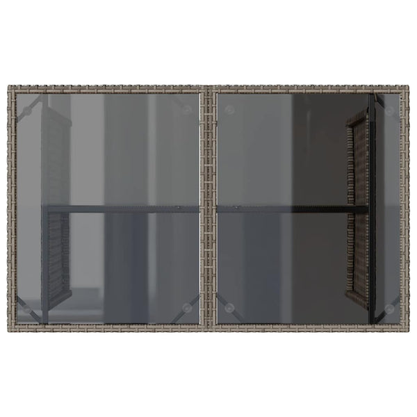 Harmaa puutarhapöytä Glenwood 110x68x70cm (polyrottinki)