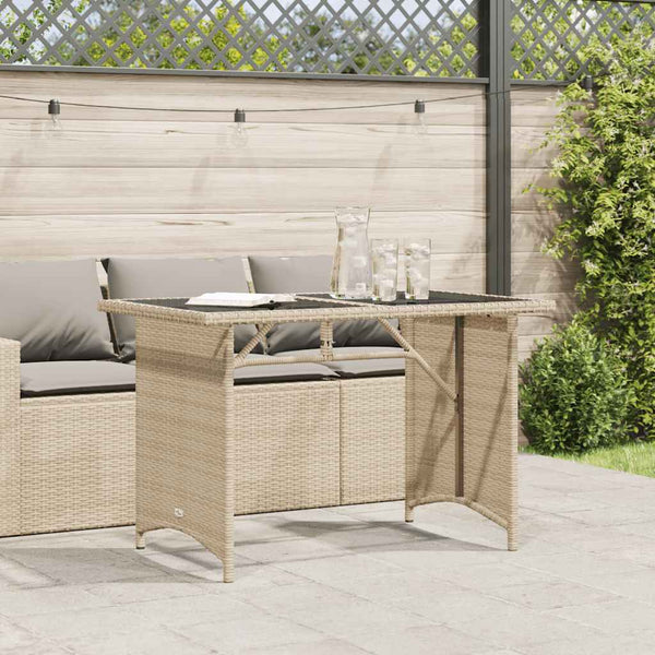 Beiger Gartentisch Glenwood 110x68x70cm (Polyrattan)