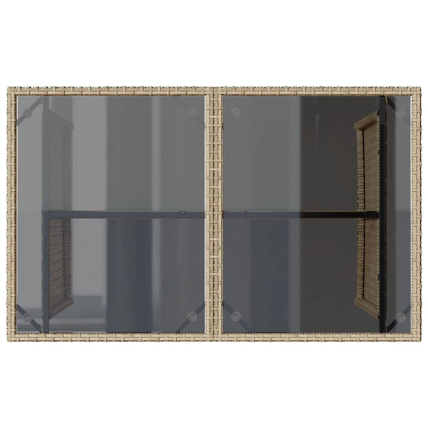 Beiger Gartentisch Glenwood 110x68x70cm (Polyrattan)