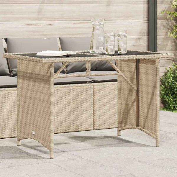 Beiger Gartentisch Glenwood 110x68x70cm (Polyrattan)