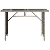 Grauer Gartentisch mit Glasplatte Glenwood 110x68x70cm (Polyrattan)