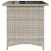 Grauer Gartentisch mit Glasplatte Glenwood 110x68x70cm (Polyrattan)