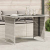 Grauer Gartentisch mit Glasplatte Glenwood 110x68x70cm (Polyrattan)