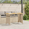 Beige Gartentisch Glenwood 110x68x70cm (mit Tischplatte aus Holz, Polyrattan)