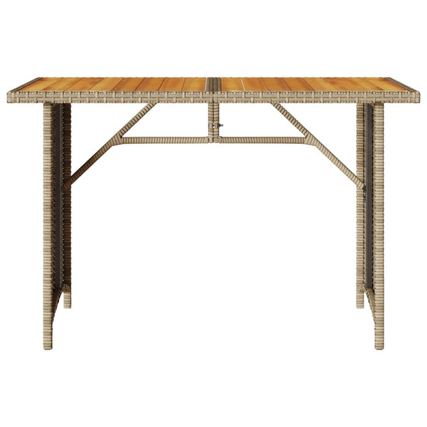 Beige Gartentisch Glenwood 110x68x70cm (mit Tischplatte aus Holz, Polyrattan)