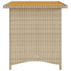 Beige Gartentisch Glenwood 110x68x70cm (mit Tischplatte aus Holz, Polyrattan)