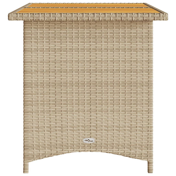 Beige Gartentisch Glenwood 110x68x70cm (mit Tischplatte aus Holz, Polyrattan)