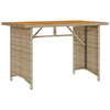 Beige Gartentisch Glenwood 110x68x70cm (mit Tischplatte aus Holz, Polyrattan)
