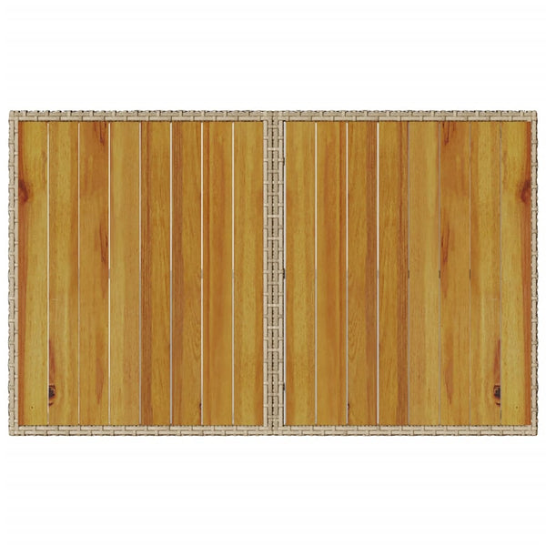 Beige Gartentisch Glenwood 110x68x70cm (mit Tischplatte aus Holz, Polyrattan)