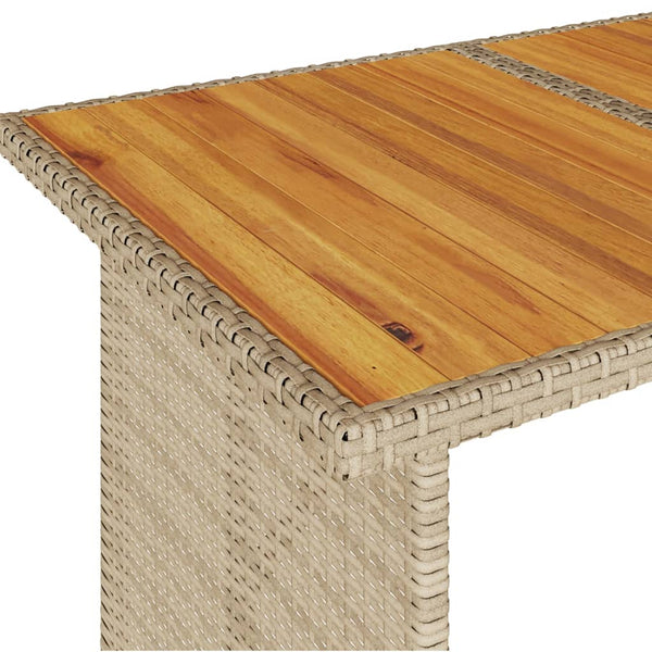 Beige Gartentisch Glenwood 110x68x70cm (mit Tischplatte aus Holz, Polyrattan)