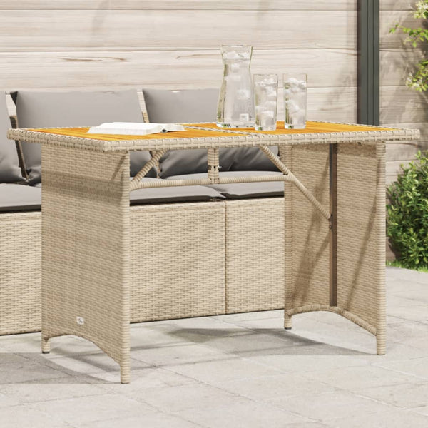 Beige Gartentisch Glenwood 110x68x70cm (mit Tischplatte aus Holz, Polyrattan)