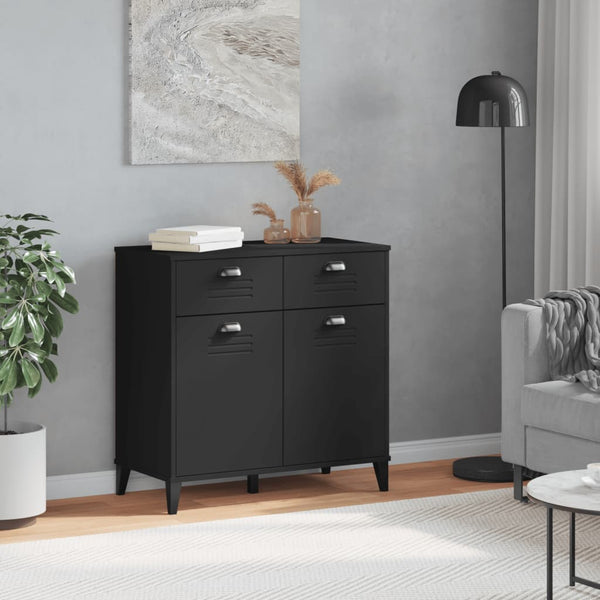 Schwarzes Sideboard Viken Slelian 80x40x80cm (Holz)