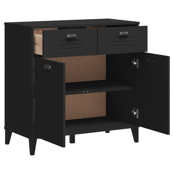 Schwarzes Sideboard Viken Slelian 80x40x80cm (Holz)